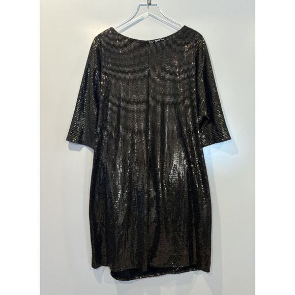 Signature by Robbie Bee Gold Metallic Sarong Wrap Dress Womens Size 2X (L) - Picture 5 of 8